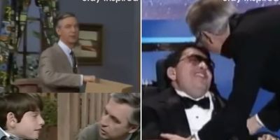 screenshots from mr. rogers show and awards show appearance