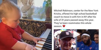 baby playing the piano, story about Mitchell Robinson and his high school basketball coach