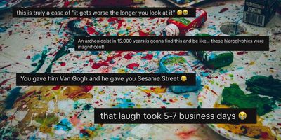 couple humor; funny videos; husband portrait of wife; funny painting; couple activities