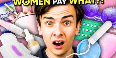 men react; period products; reaction video; womanhood; period tax