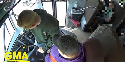 bus driver; 7th grader bus; kid saves bus; hero 