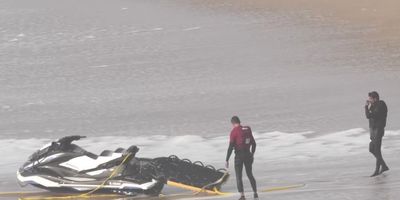 surfer; surfer rescue; Nazare Portugal; jet ski rescue
