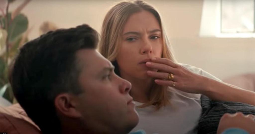 scarlett johansson, colin jost, alexa super bowl ad