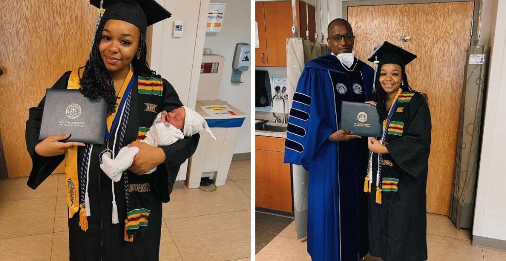 jada sayles, baby born on graduation day, hospital graduation