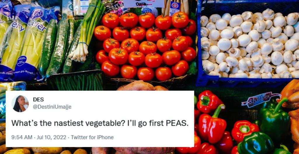 vegetables, peas, twitter thread