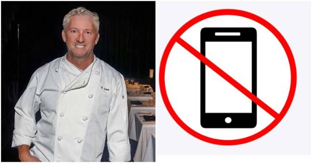 tim love, caterinas fort worth, cell phone ban