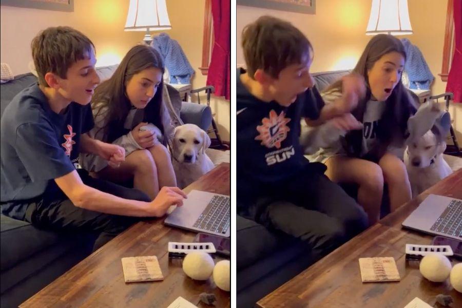 acceptance letter reaction; Harvard; twins; wholesome content