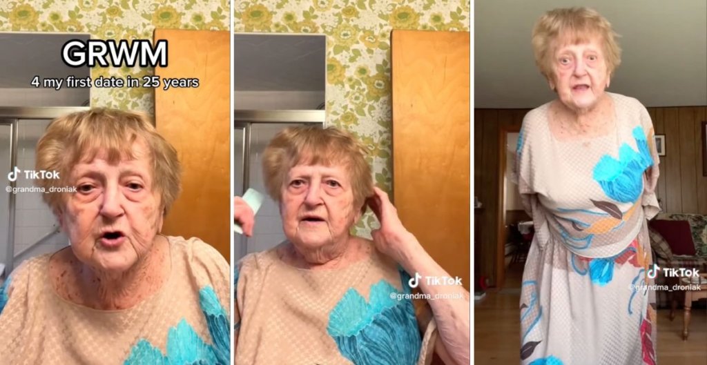 grandma; first dates; GRWM; wholesome video; funny tiktok