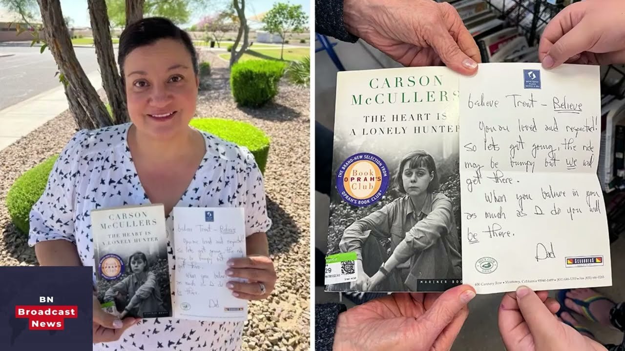Arizona woman; letter in book; Goodwill letter; The Heart is a Lonely Hunter; wholesome