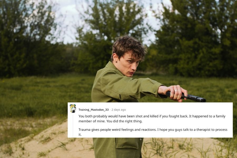 AITAH; AITA; Reddit; armed robbery; trauma response