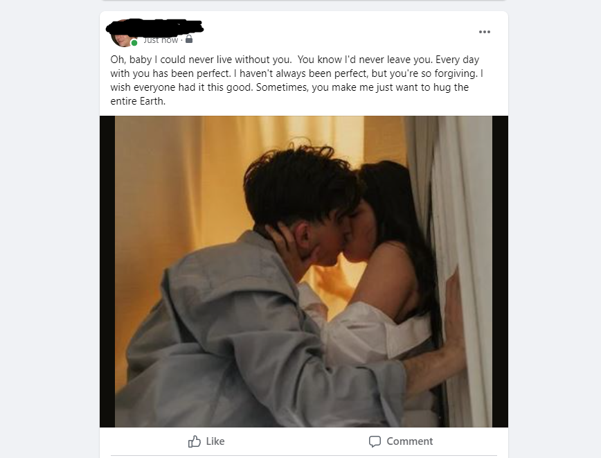 public displays of affection, facebook oversharing, relationships