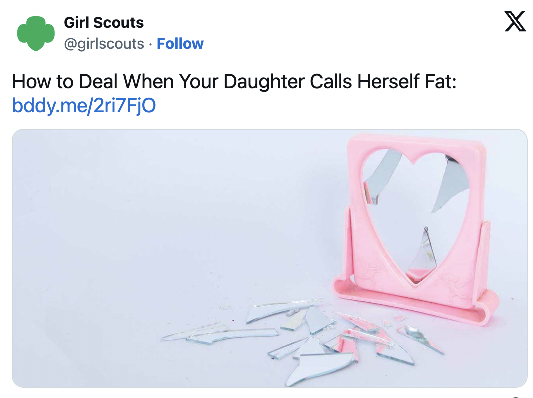 girsl scouts, body image, body image young girls, parents