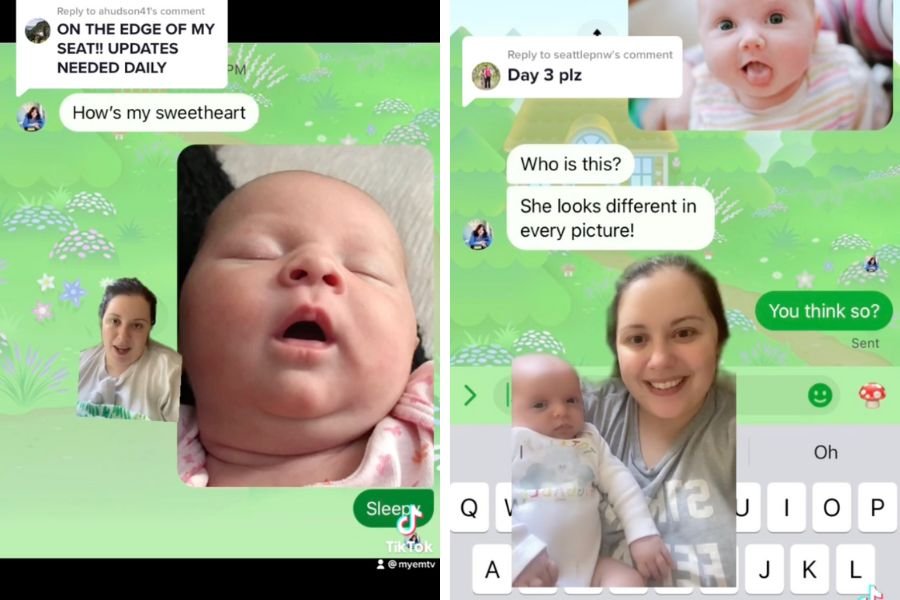 family pranks; parenting; motherhood; new mom; funny videos; sending random baby pictures