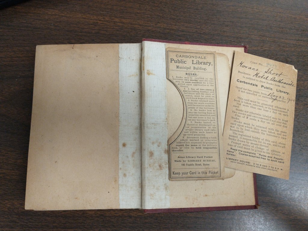 library book; carbondale public library; 120 year old library book; library book returned after 120 years