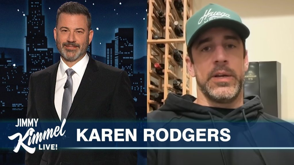 jimmy kimmel, aaron rodgers, jeffrey epstein