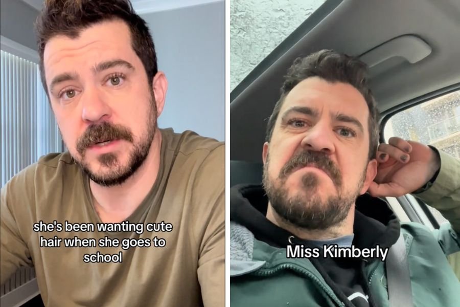 dad braids hair; preschool hair drama; Miss Yolanda beef; dad learns to braid