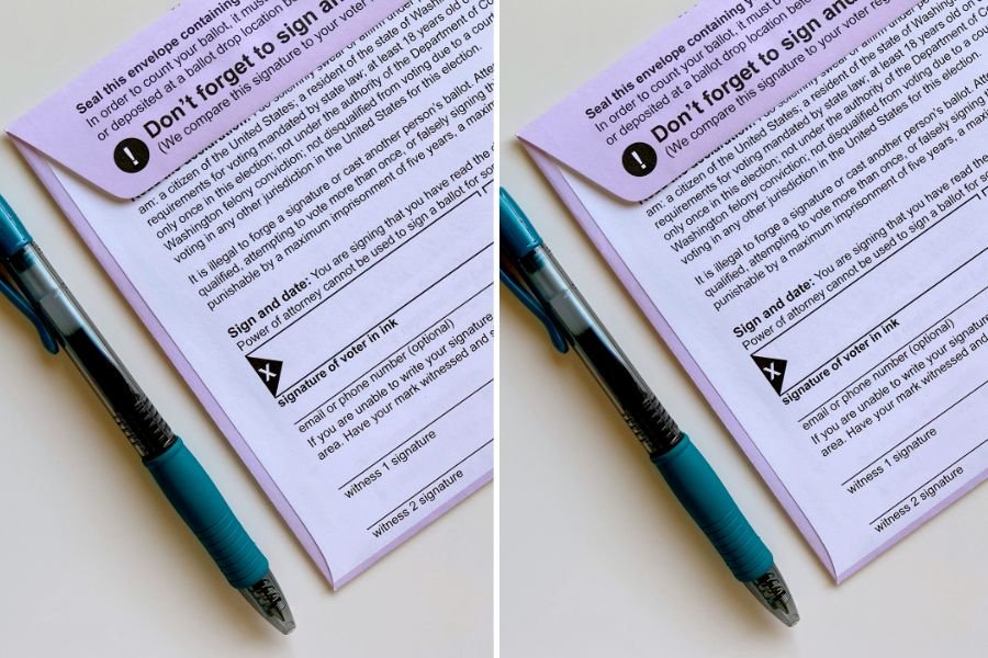 two election ballots