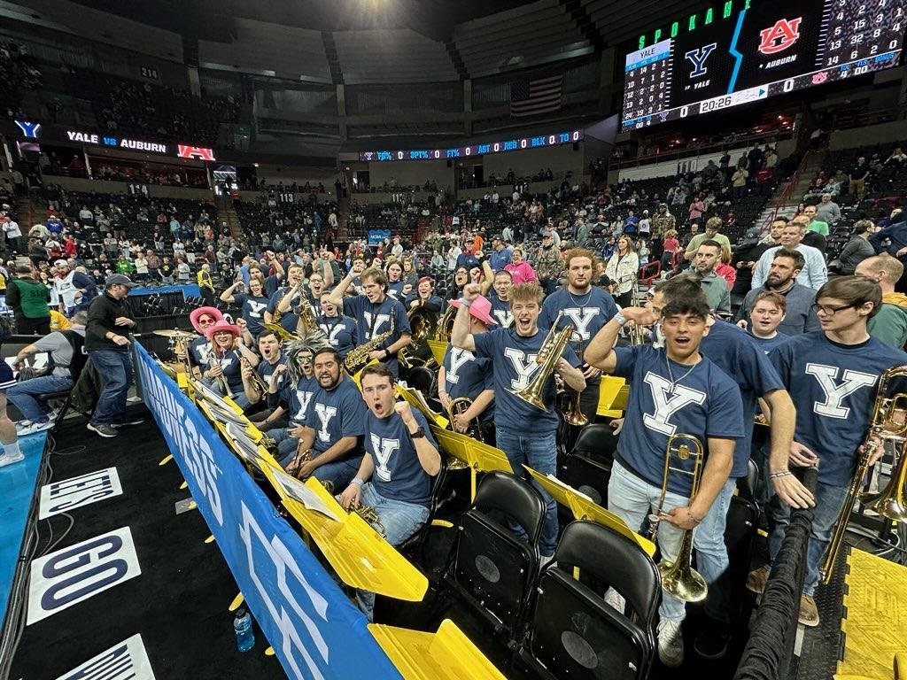 University of Idaho band members filling in for Yale