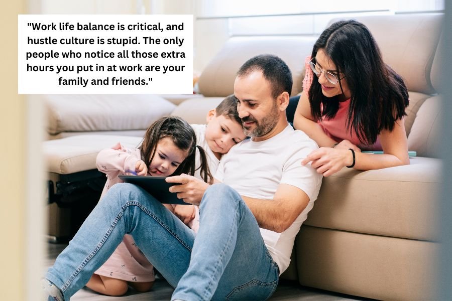 parents and two small children hanging out in a living room