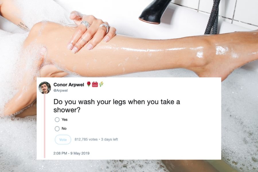 washing legs in shower; wash legs in shower; should you wash legs; washing legs debate