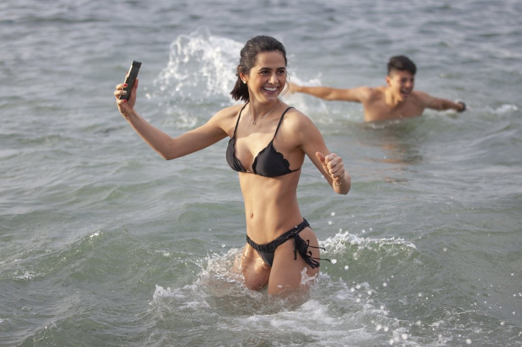 woman taking a selfie