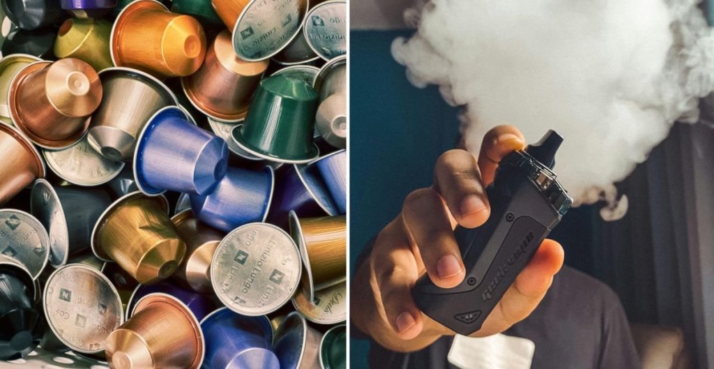 coffee pods and a vape