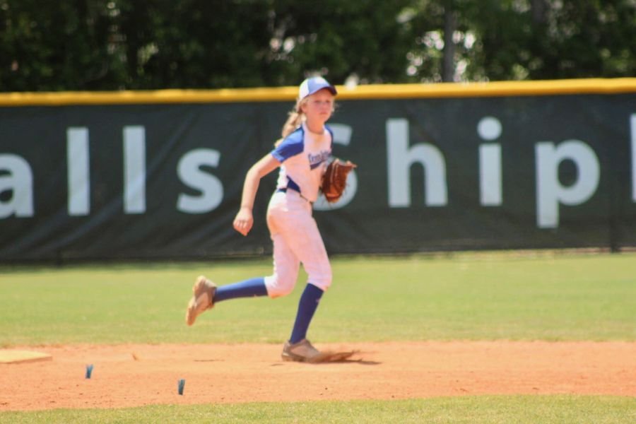 baseball; girls playing baseball; mississippi girl baseball; ocean springs girl baseball; school sports