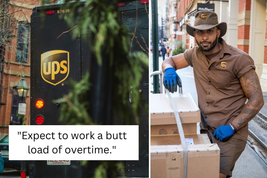 UPS truck and UPS driver with packages