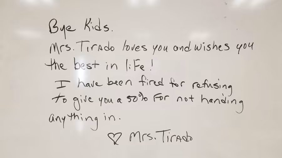 A letter from fired teacher Diane Tirado