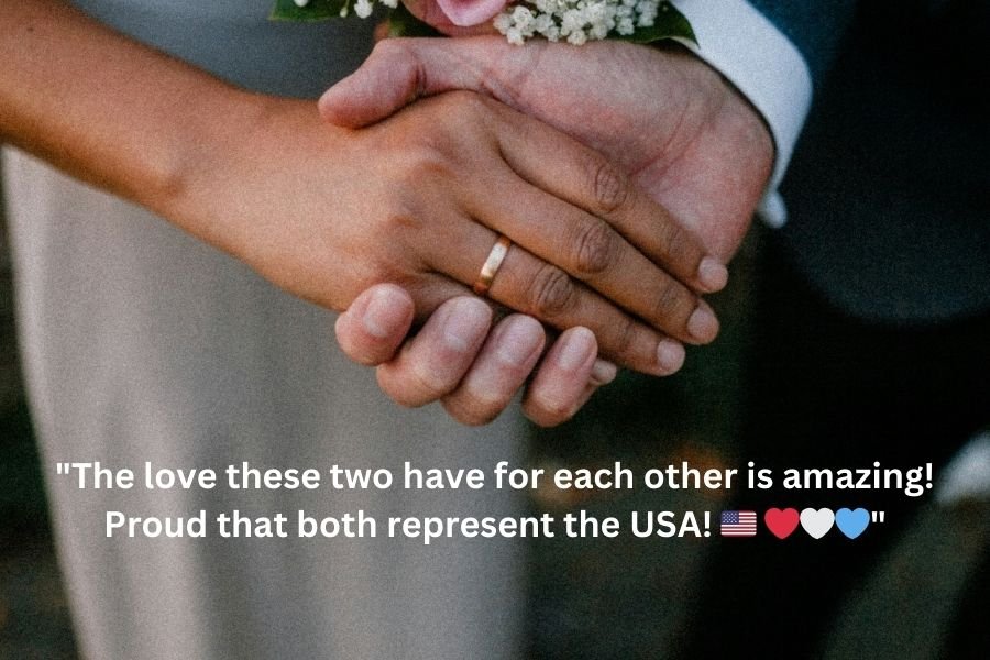 close up of couple holding hands at a wedding