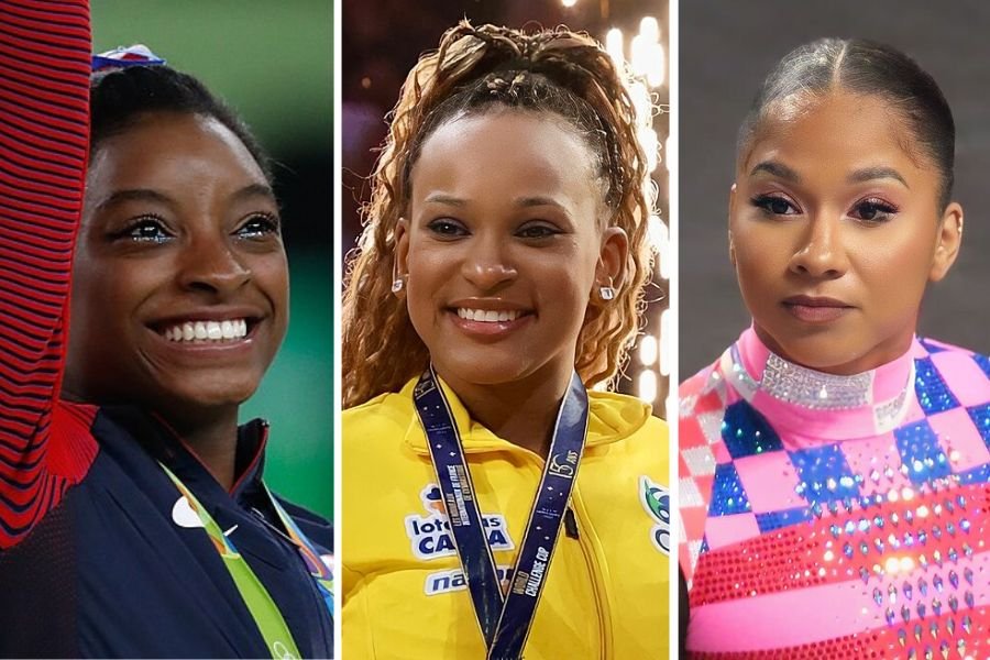 Simone Biles, Rebeca Andrade and Jordan Chiles
