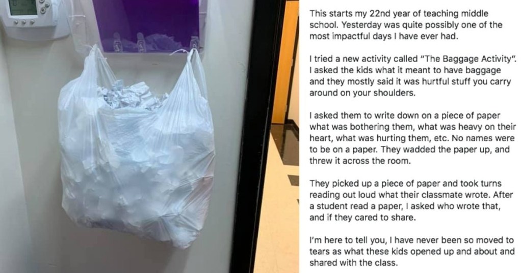 Teacher’s viral ‘baggage activity’ brought her students to tears