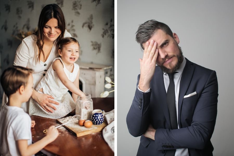 stay at home mom; SAHM; woman wants half of company; husband wants wife to stay home; motherhood tax