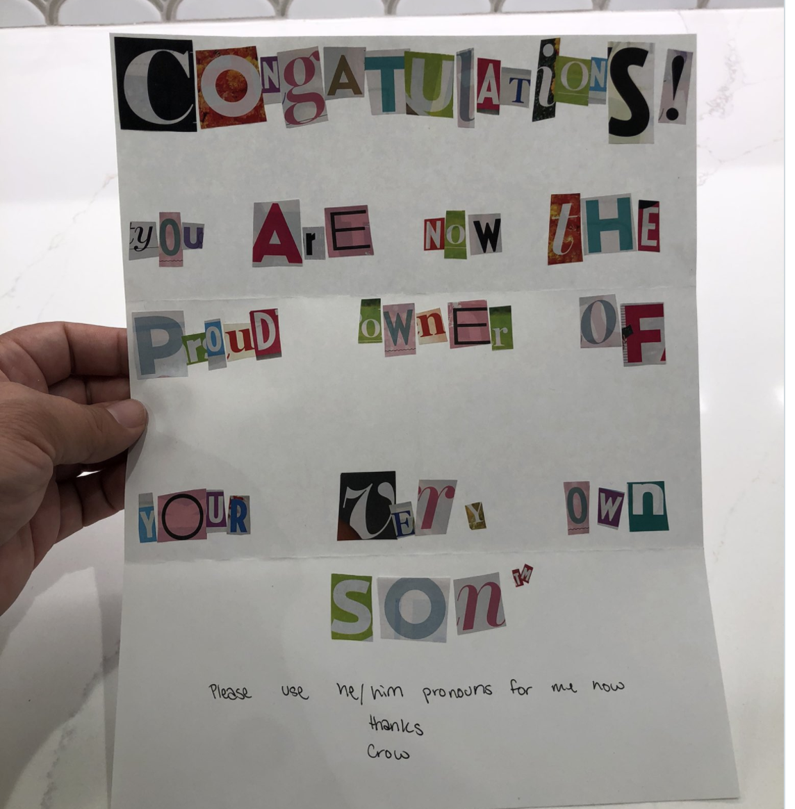 coming out to parent, mom responds to trans son
