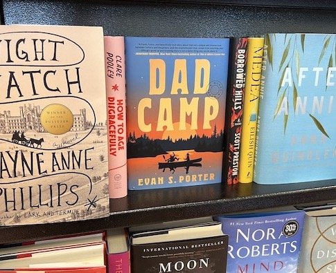 Novels on a bookshelf