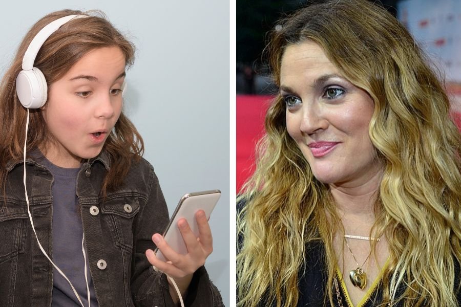 drwe barrymore, drew barrymore kids, kids and phones, teens and phones
