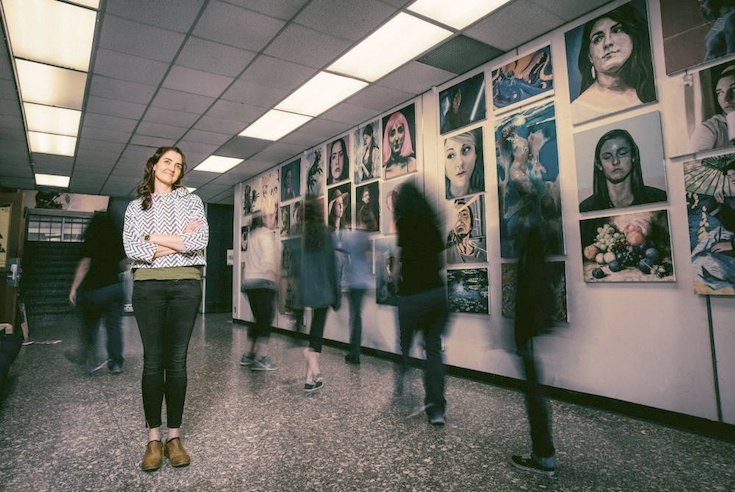 Felice House stands in a hallway art gallery