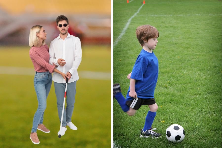 Torbjörn Svensson; deafblind dad soccer game; blind dad watches soccer game; dad showing up; good dads