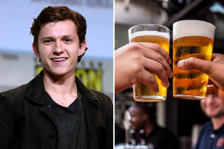 Tom Holland and beer