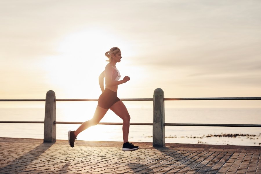 woman running outside