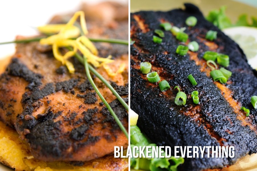 blackened chicken and salmon