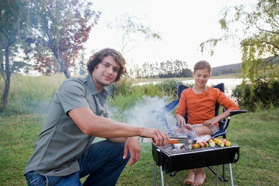 dad grilling outdoors