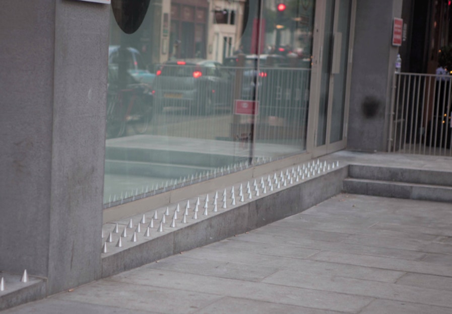 homeless, spikes, protest, housing crisis, mental health