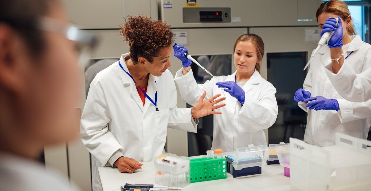 women in a lab