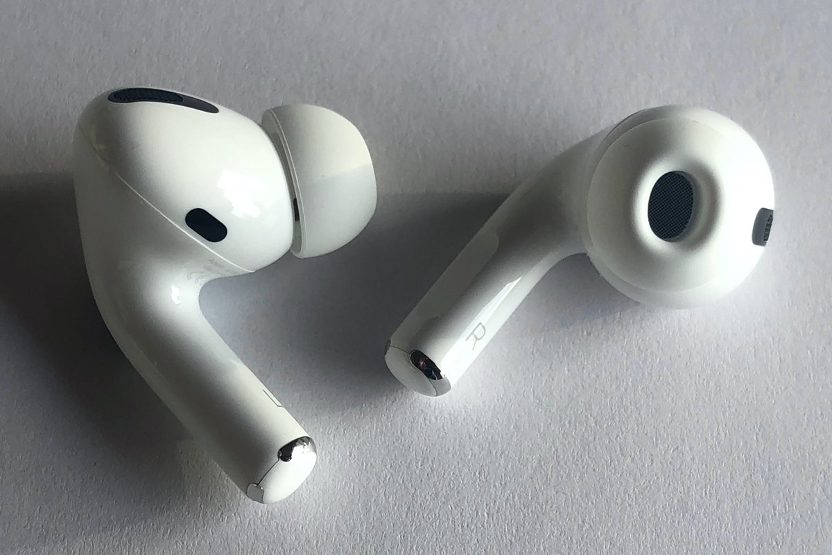 A pair of Apple AirPods.