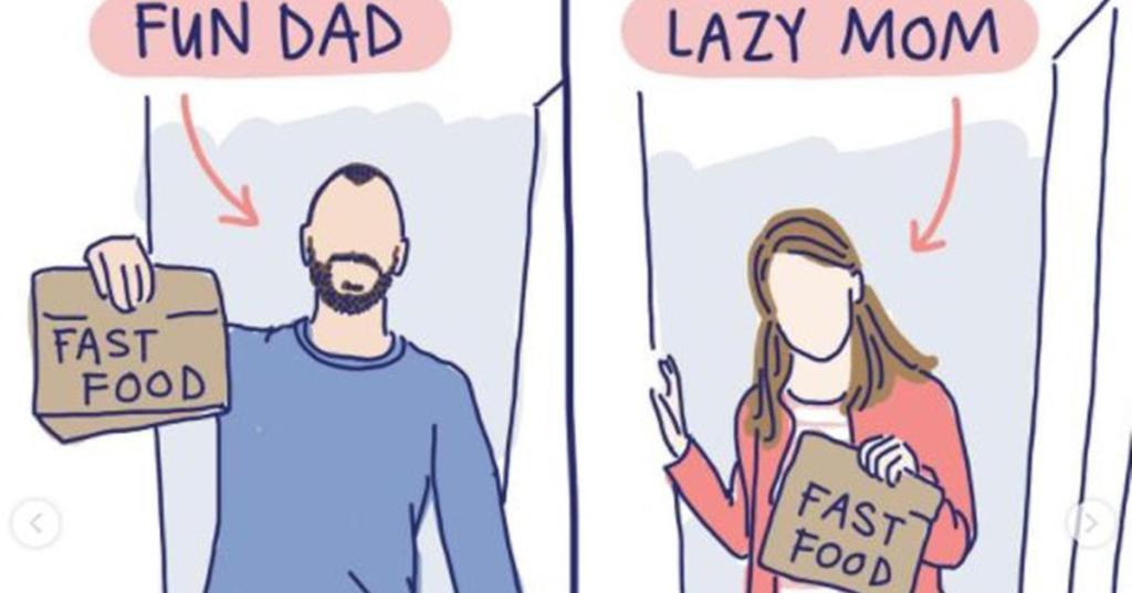 parenting double standards, moms and sexism, momlife_comics
