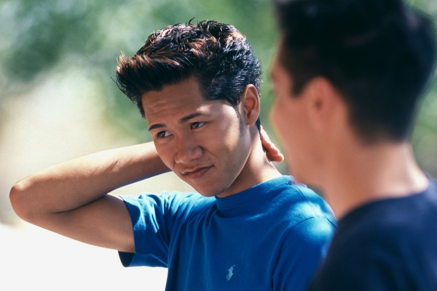 teen looking awkward