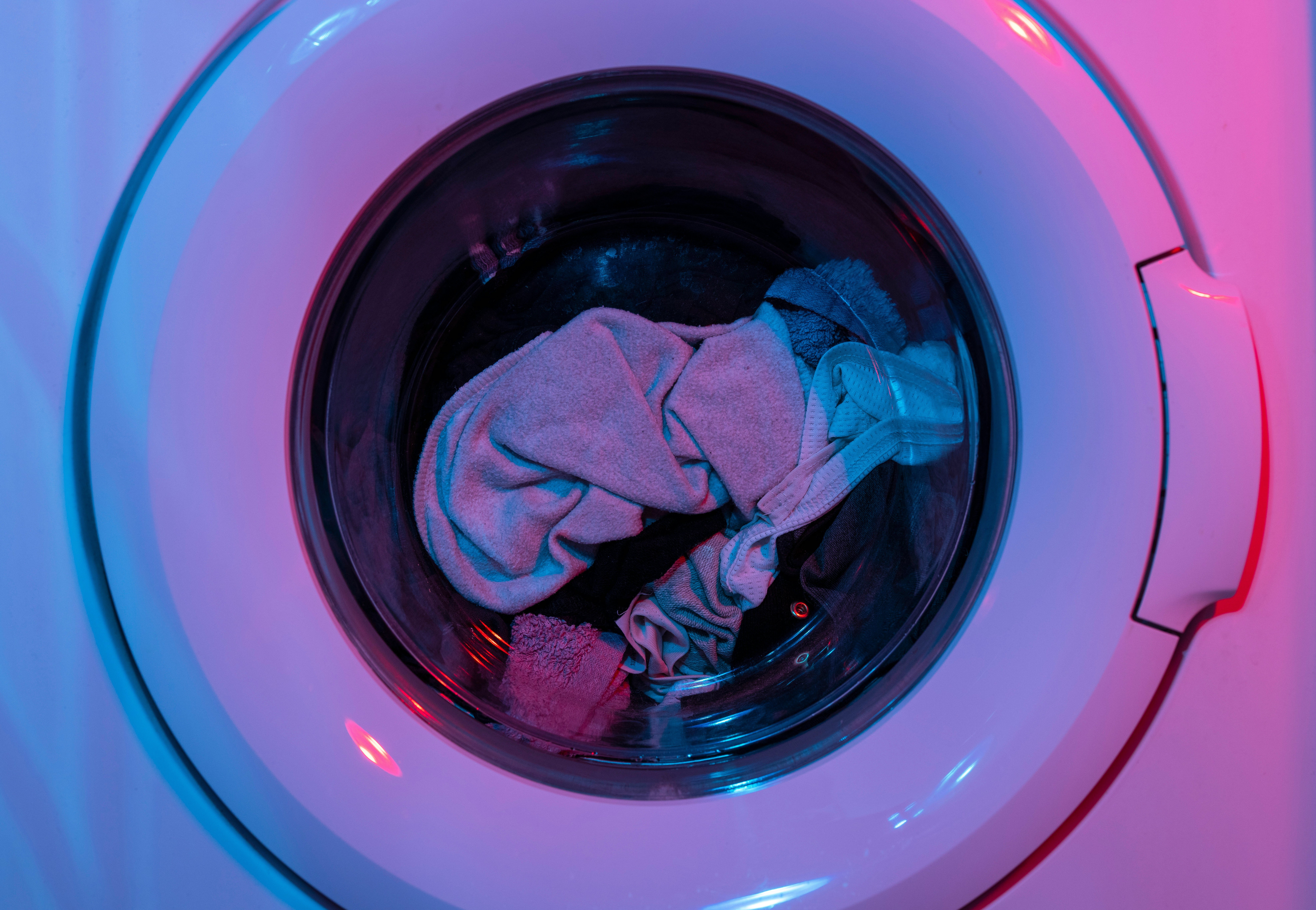 laundry in washing machine