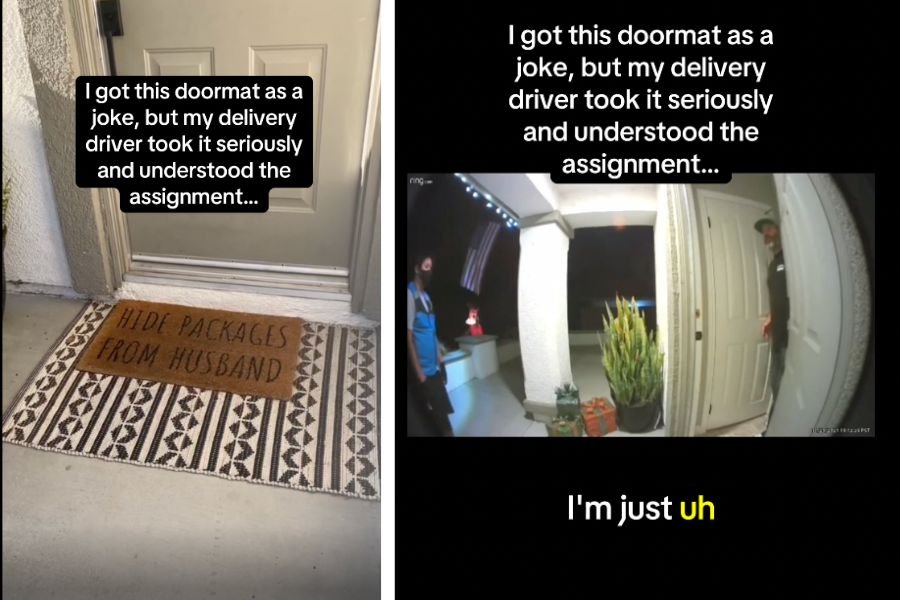 amazon, amazon driver, doorbell cam, doorbell cam footage