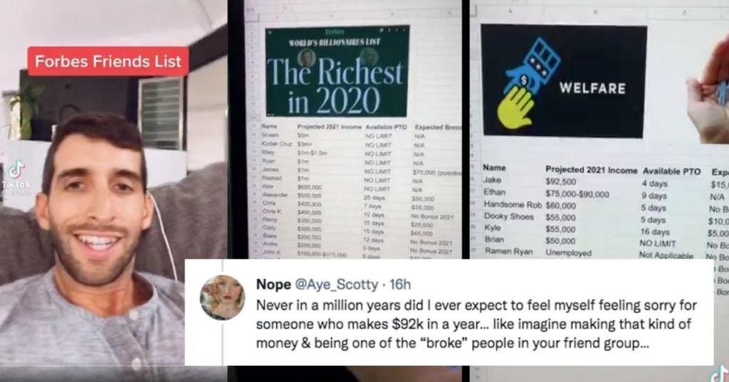 a screenshot of a TikTok video and comment.